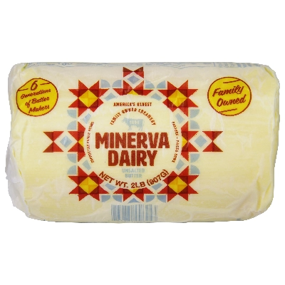 Minerva Dairy 2lb Unsalted Butter Roll