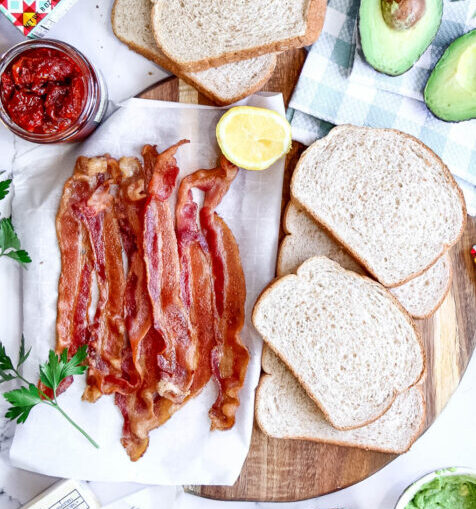 Grilled Cheese Bacon and Creamy Avocado Sandwich