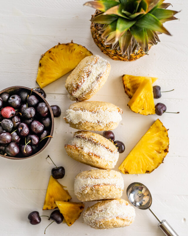 Pina Colada Ice Cream Sandwiches