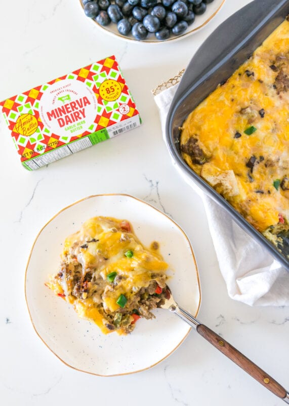 Tex-Mex Brunch Casserole Being Served