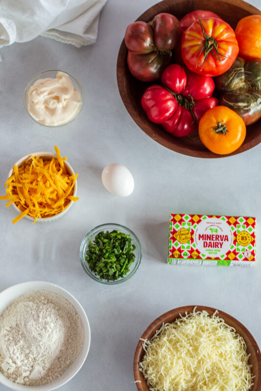 Tomato Pie with Garlic Herb Crust Ingredients